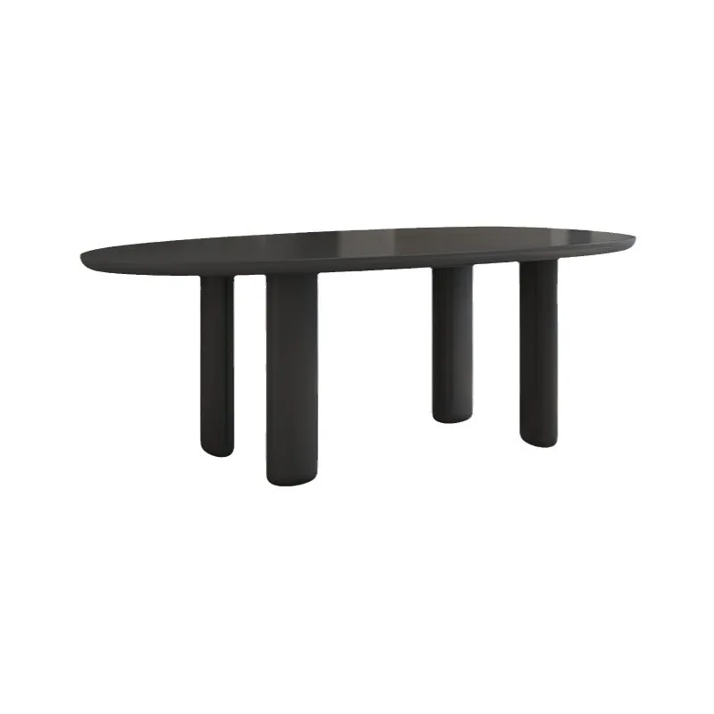Nordic solid wood dining table, special-shaped designer home dining table