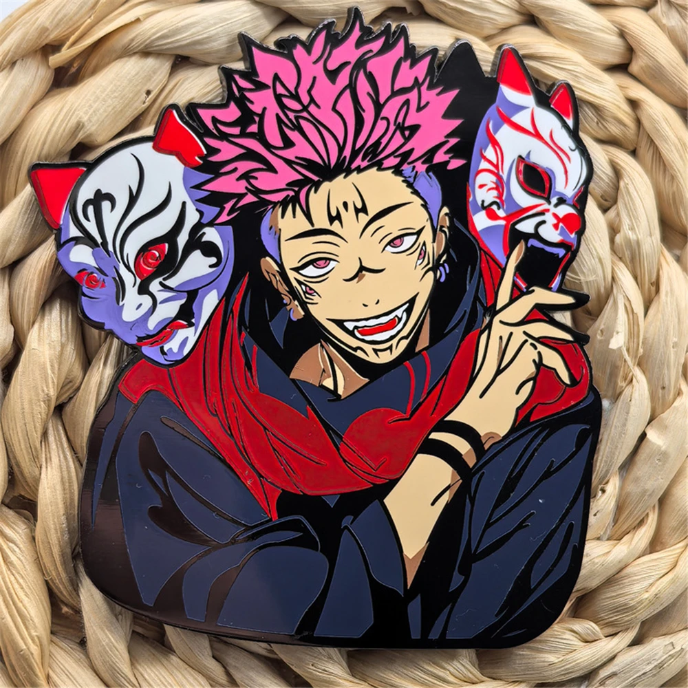 Anime Jujutsu Kaisen Ryomen Sukuna Cosplay Costume Badge Pin Accessories Backpack Pendant Metal Prop Brooch