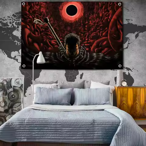 A-BERSERK Flag Hanging Flags 2×3ft 3×5ft Banner for Garage Wall Tapestry Curtain Rcing Flag 90x150cm Banner for Garage Bar Home