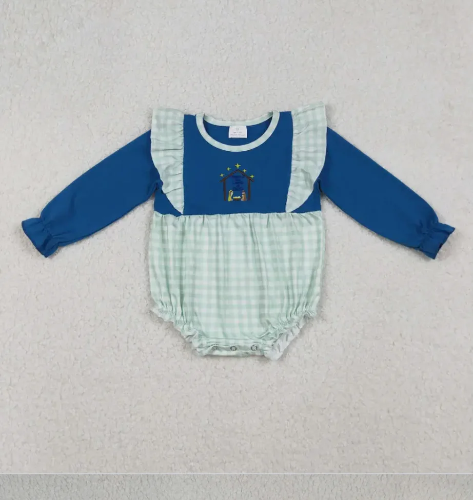 

Baby Infant Girls Long Sleeves Christmas Bubble Toddler Baby Romper Bubbles