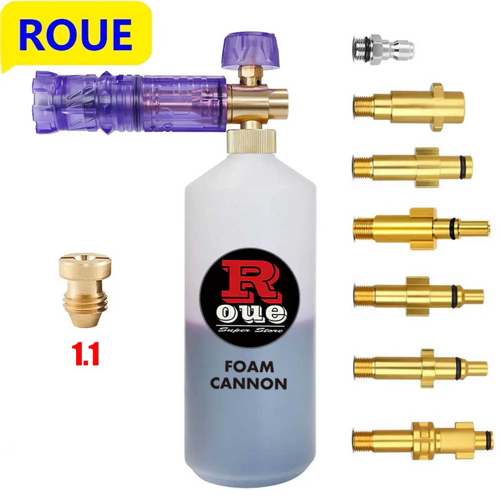 ROUE Car Wash Snow Foam Gun High Pot Foam Spray Gun High Pressure Foam Tank Sprayer for Karcher Parksdie Nilfisk Bosch Lavor AR