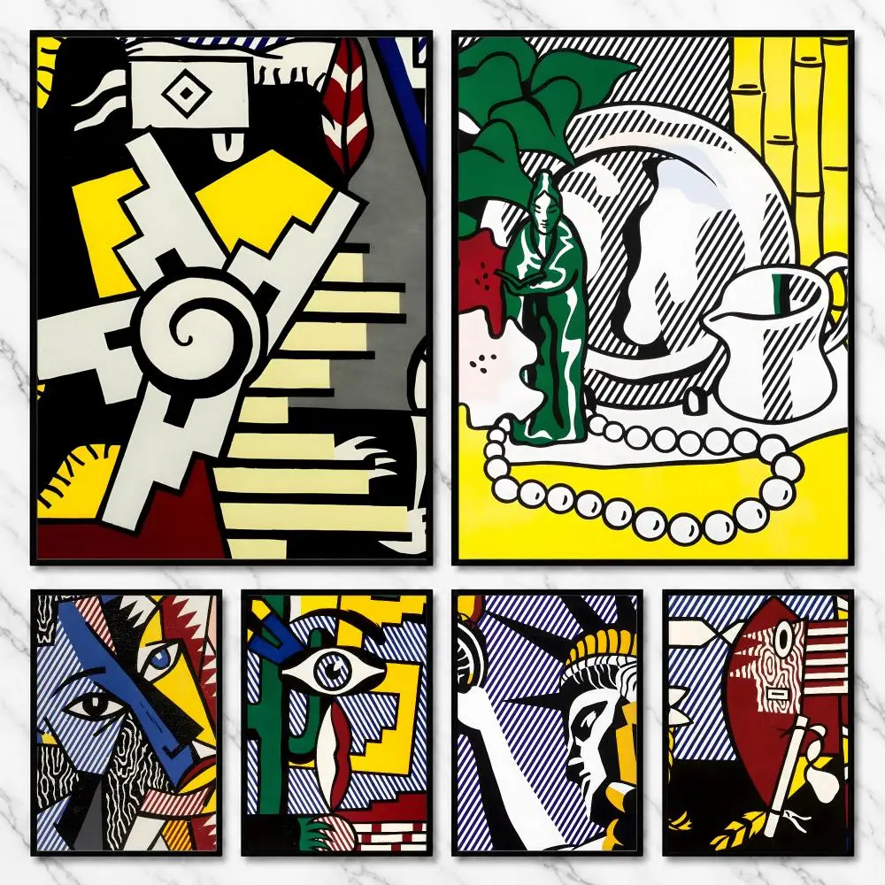 Roy Lichtenstein Pop Art Artist Poster HD art sticky wall waterproof home living room bedroom bar aesthetic decoration