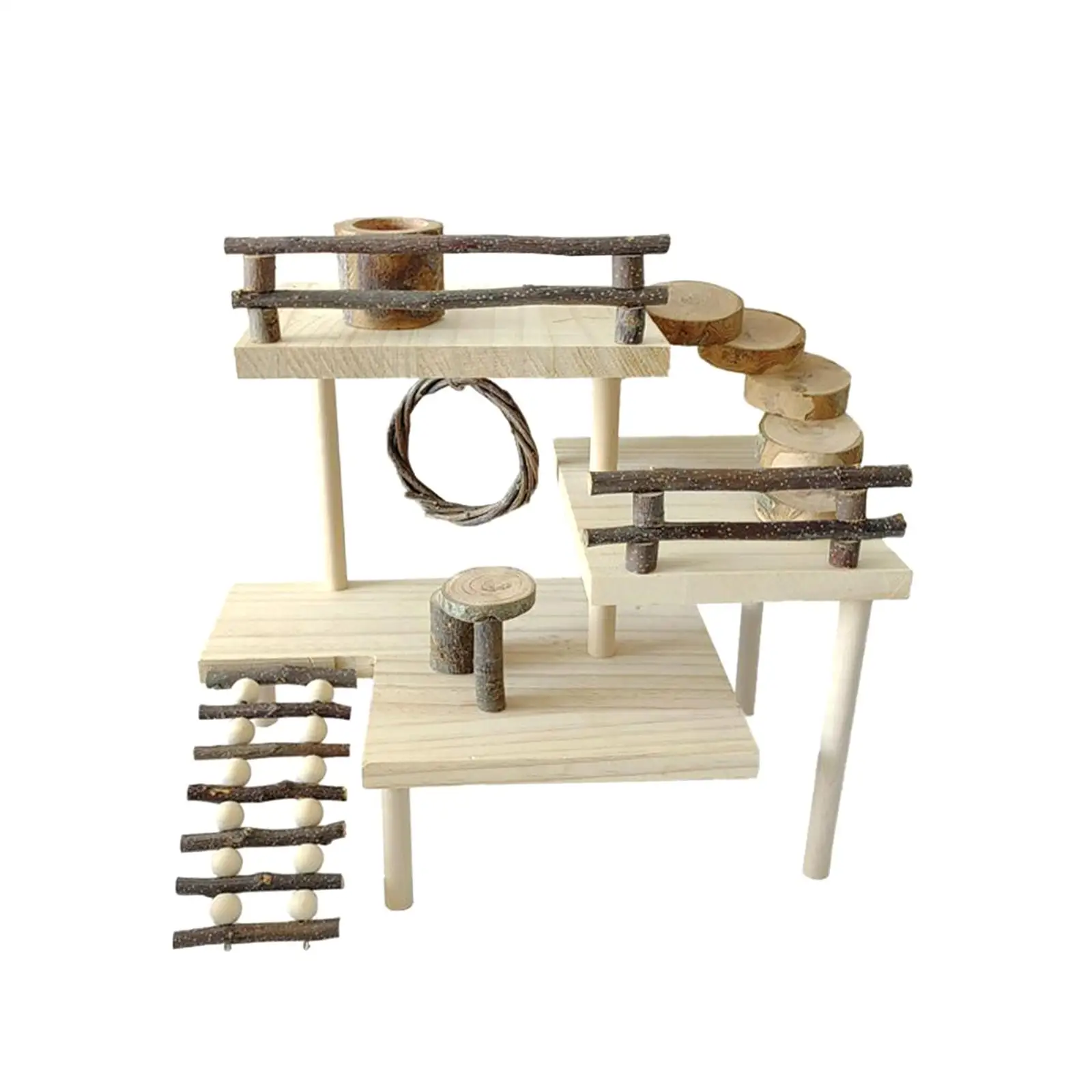 3 Layers Hamster Toy with Climbing Ladder Guinea Pig Platform for Exploring Exercise Cage Accessories Pet Supplies Dwarf Hamster