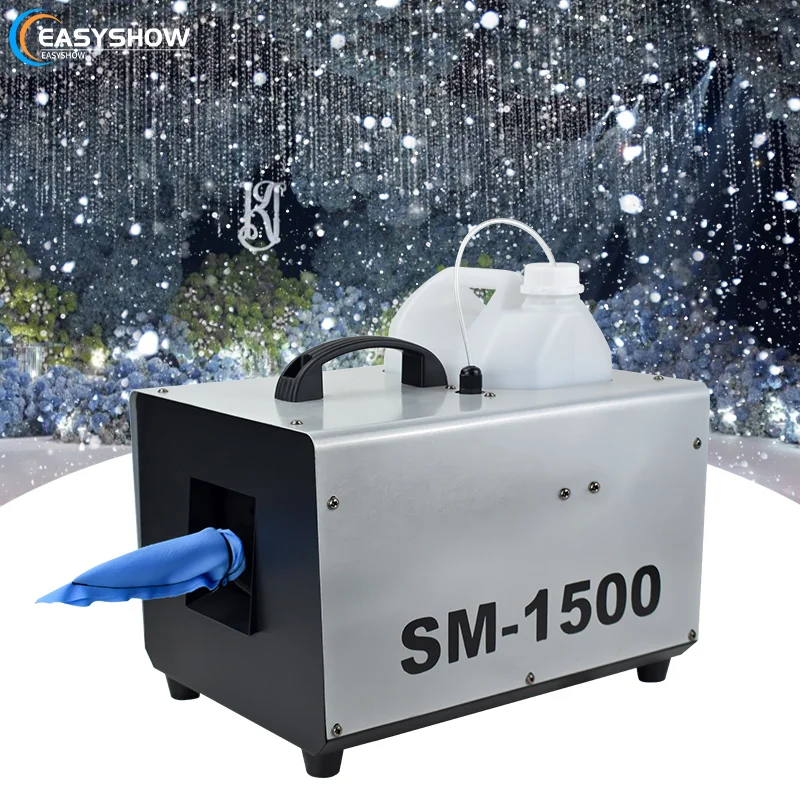 

High Quality 1500W Artificial Snow Making Machine DMX Remote Control Snowflake Machine for Wedding Stage
