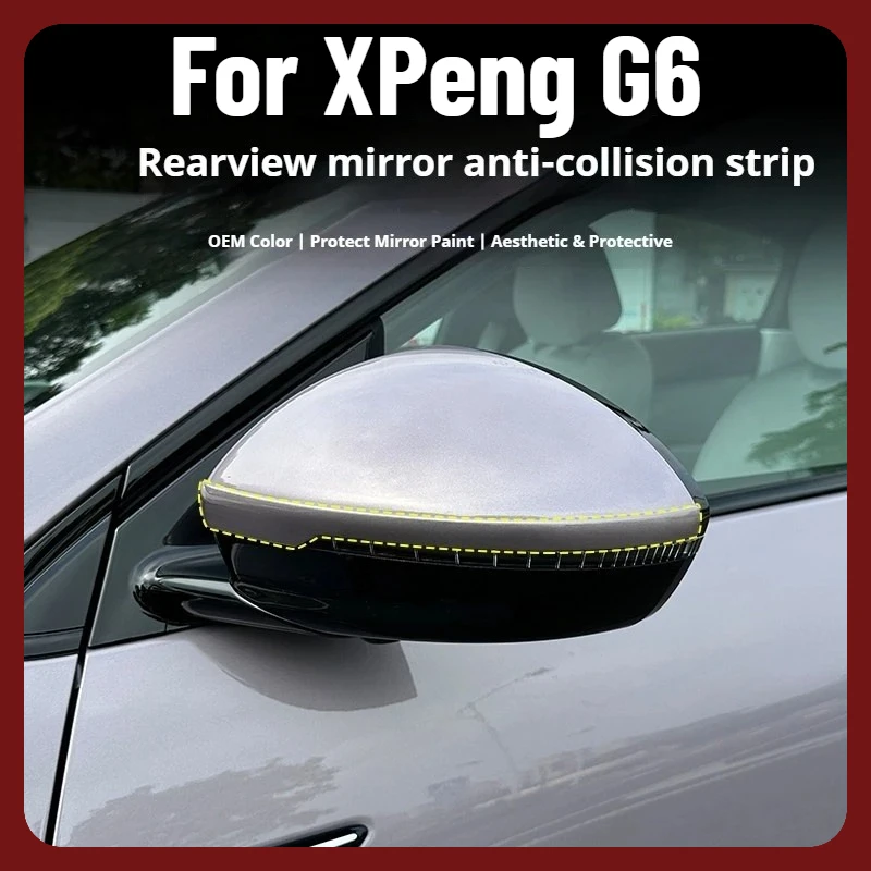 For XPeng G6 2025-2026 Side Mirror Anti Collision Strip Body Color Matched Exterior Modified Auto Accessories