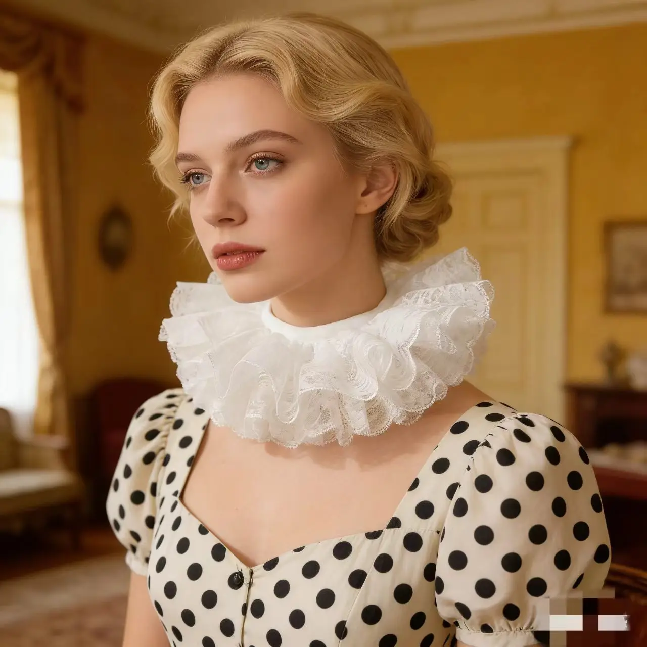 Three-layer Lotus Leaf Ruffle Tie-up Puff Lady Collar Elegant Vintage Lace Fake Woman Collar Court Cosplay Photography Prop Girl