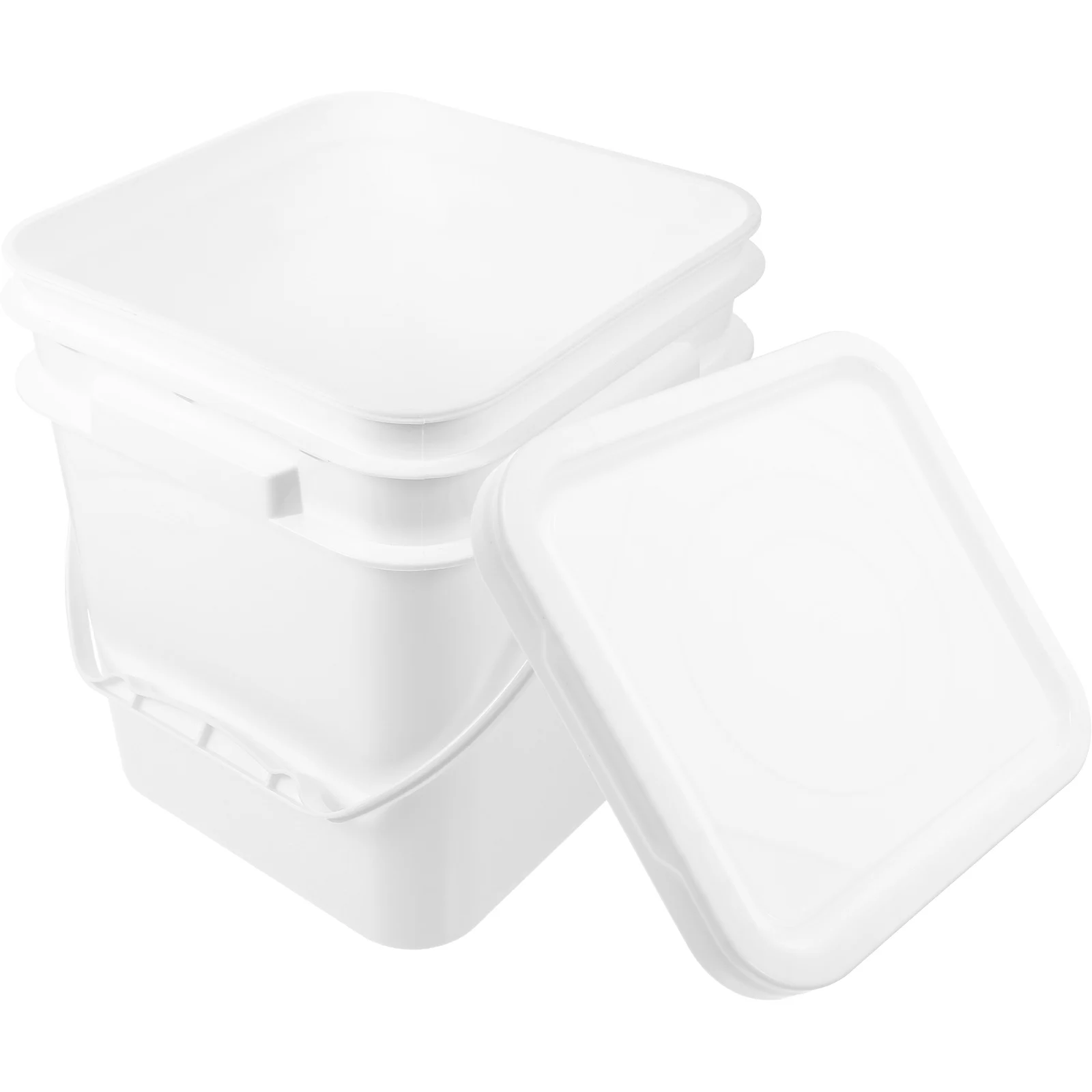 

Paint Bucket Container Square with Lid Pigment Plastic Storage Empty Pail Bin Holder
