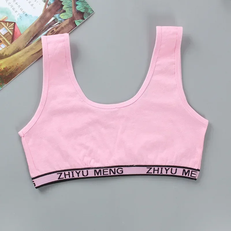 5Pcs/lot Summer Thin Girl Training Bra Kids Underwear Soft Brassiere Sport Bras for Teen Letter Children Topic 8-14Y