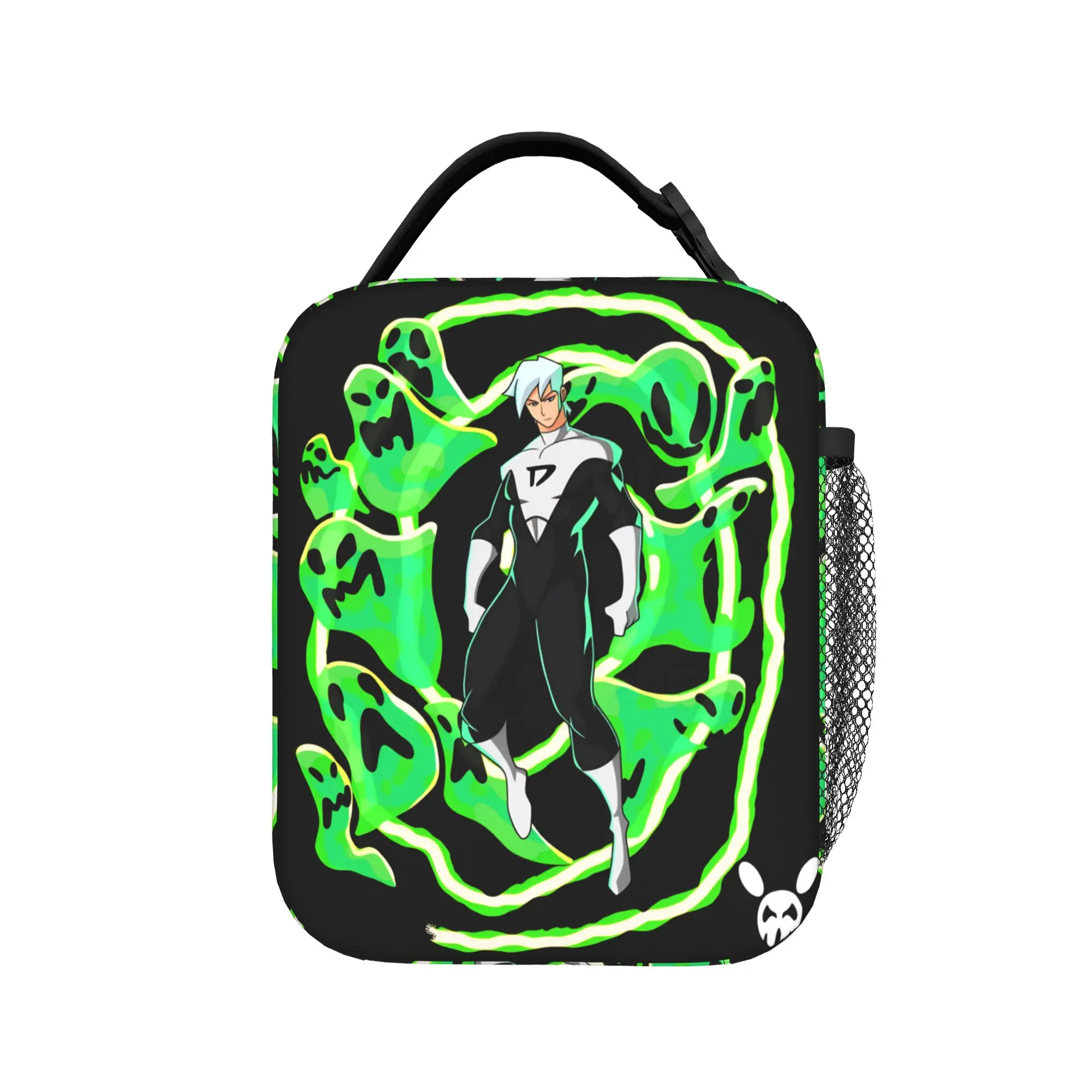 Danny Phantom Lunch Bag  Office Lunch Box For Adult Kawaii Designer Tote Food Bags Waterproof Convenient Cooler Bag