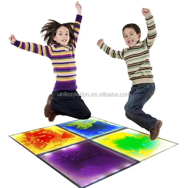 for Autism Stress Relief Liquid Sensory Floor Tiles LED Dance Floor Educational Toys Sensory Integration Training Equipment