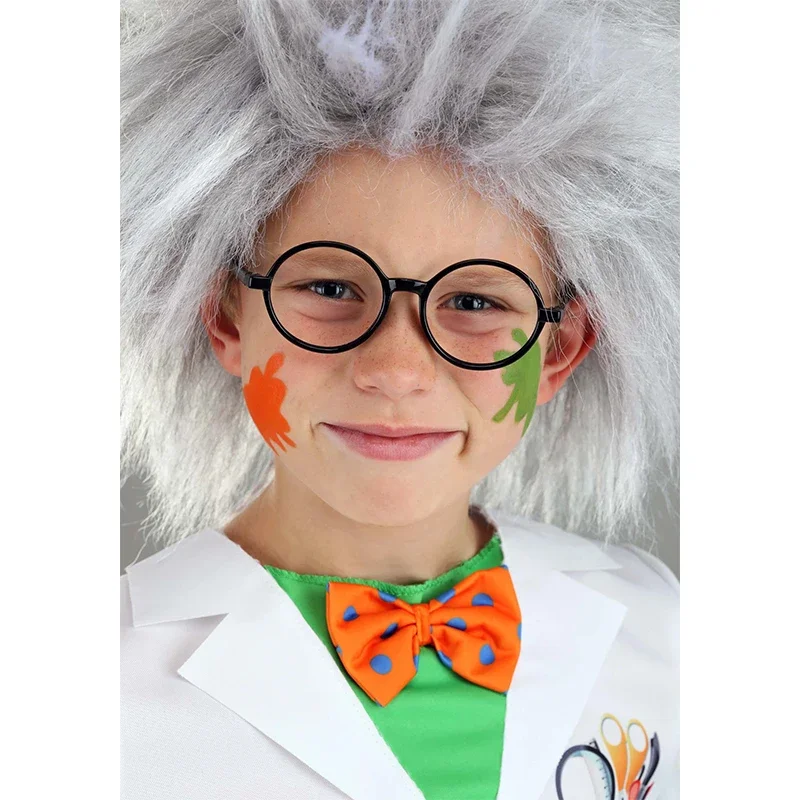 Crazy Boy Frog Child Scientist Fancy Dress Up Child Raving Mad Scientist Costume for Kids