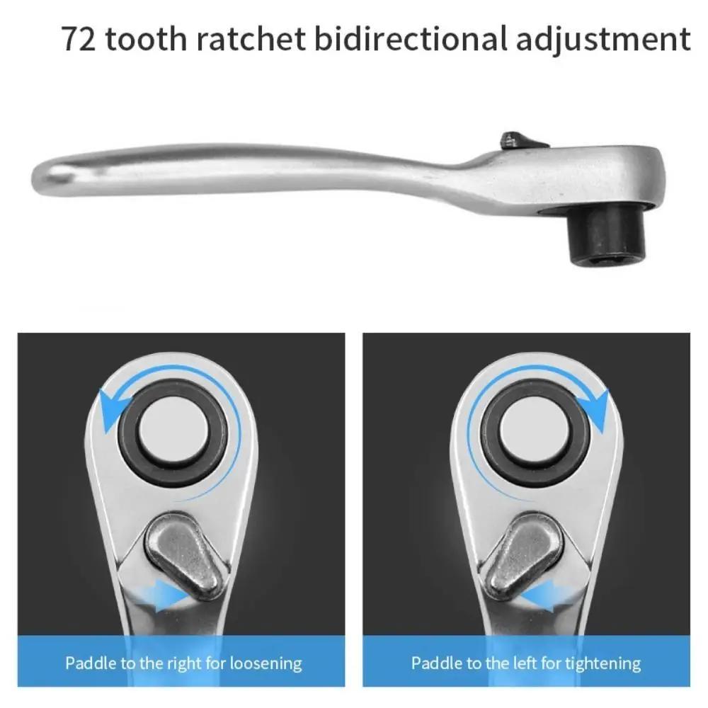 Mini chiave a cricchetto da 72 denti Presa a sgancio rapido o portapunte Chiave con impugnatura a cricchetto da 1/4 Guida Efficiente serraggio