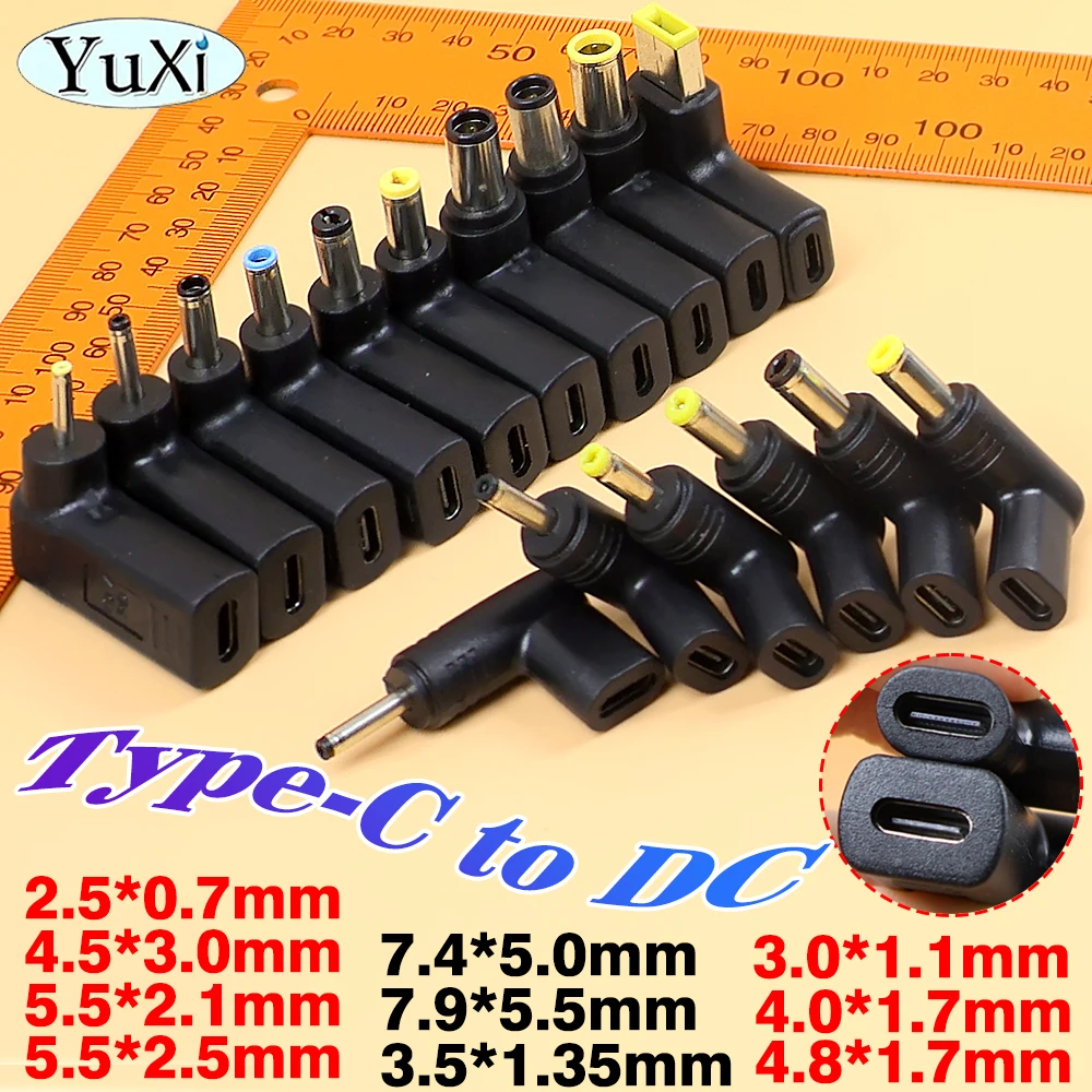 1-10Pcs Type-C USB C PD To DC Power Connector Adapter Type C To DC Jack Plug Charge Adapter Converter For Tablet Fan Laptop 19V
