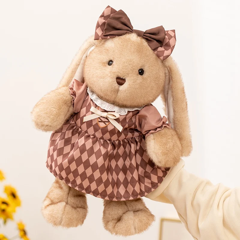 دمية أرنب كرتونية لينة محشوة ألعاب من نسيج مخملي فستان الأرنب الحيوان محشوة دمية للكبار عيد ميلاد فتاة هدية ديكور غرفة kawaii #2