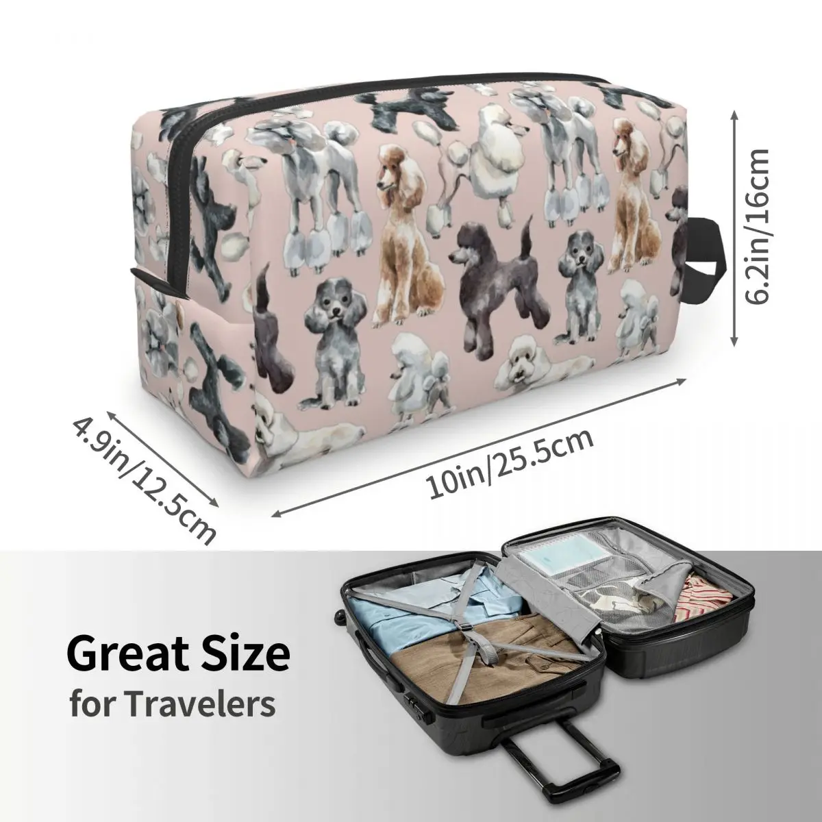 Custom Kawaii Oodles Of Poodles Dog Travel Toiletry Bag Women Animal Pet Puppy Makeup Cosmetic Bag Beauty Storage Dopp Kit