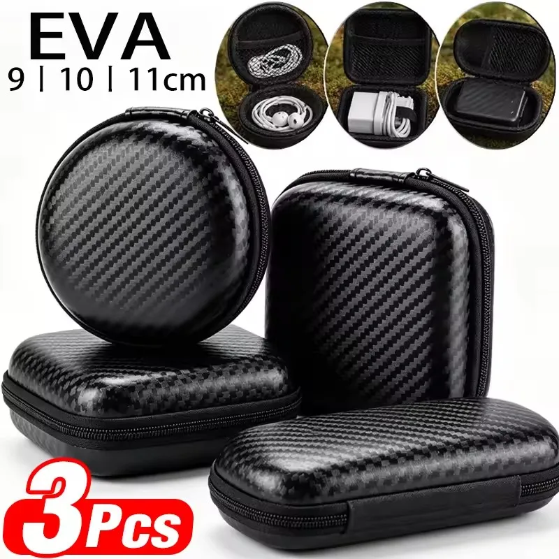 EVA Hard Shell Waterproof Cable Charger Organizer Bags Case Shockproof Earphone Carrying Case Zipper Pouch Headphone Storage Box