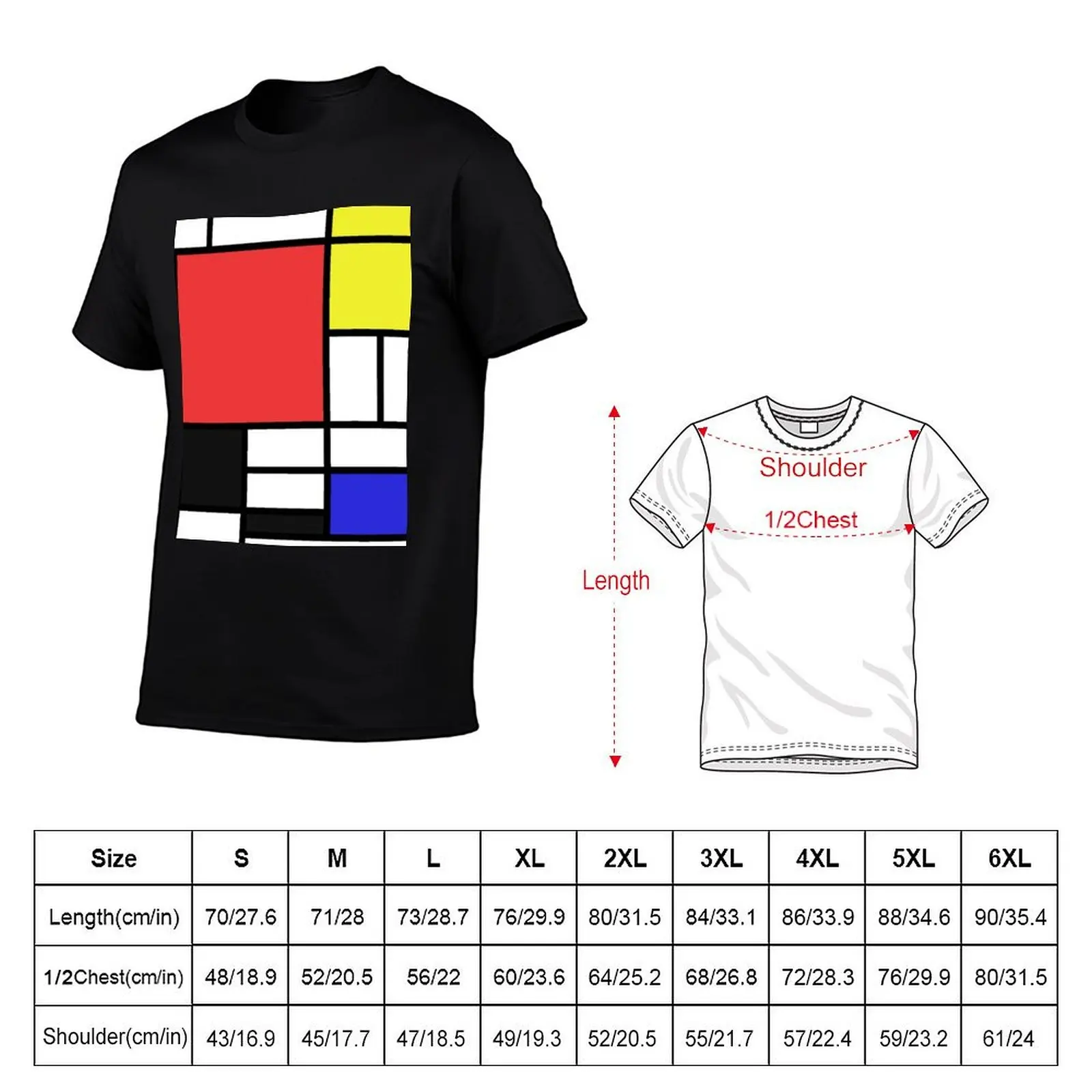 Mondrian T-Shirt shirts graphic tee hippie clothes sublime mens tall t shirts