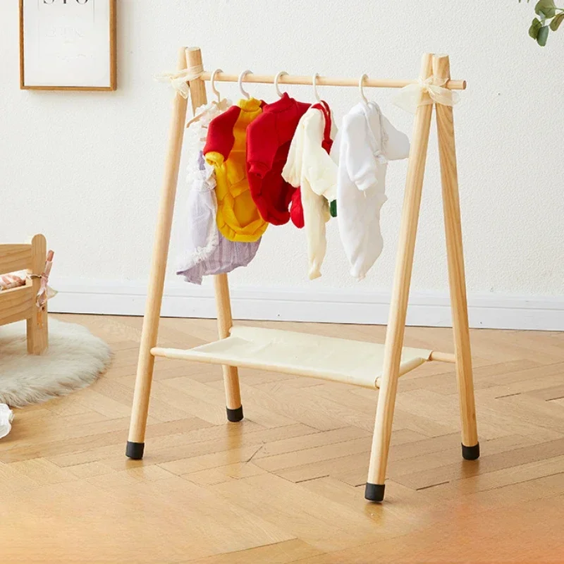 Simple and practical household solid wood clothes rack dedicated clothes storage rack bedroom floor to ceiling coathing stand