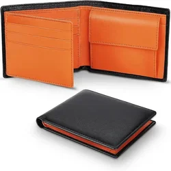 Short Genuine Leather Mens Wallets Classic Slim Solid Purse Card Holder Coin Pocket RFID Fashion Quality