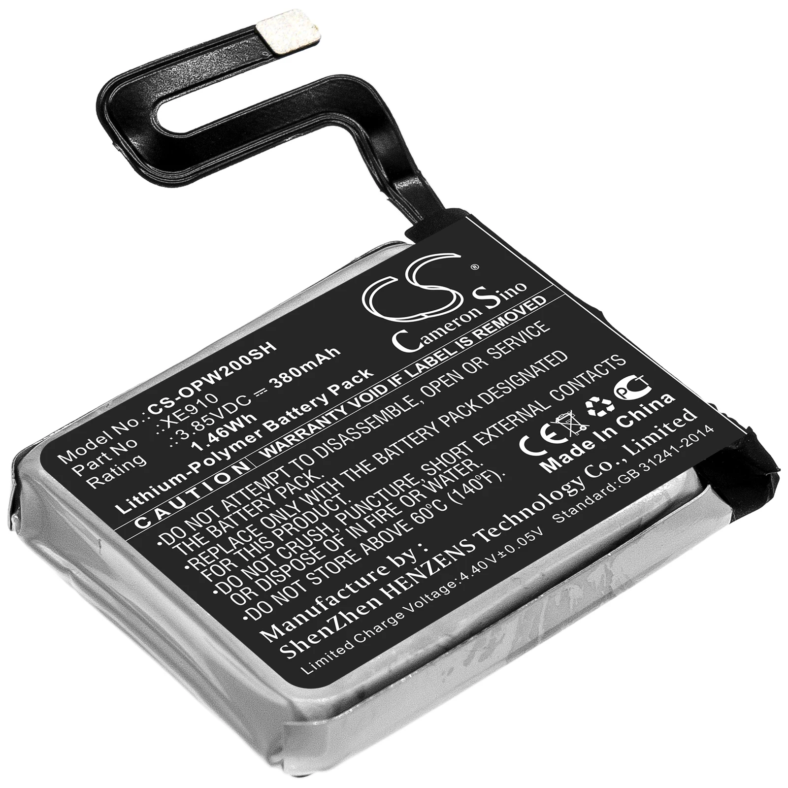 3.85V 380mAh Smartwatch Battery XE910 for OPPO Watch 46mm +TOOLS KIT