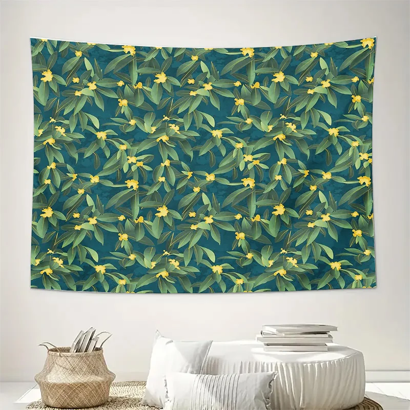 Botanical Tapestry Forest Wall Decor Greenery Nature Tapestry Wall Hanging Room Divider Backdrop Dorm Decor Aesthetic Tapestry