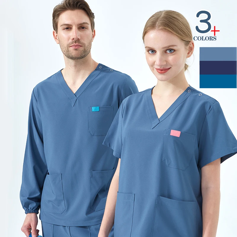 Stretch Quick-Dry Medical Uniforms Nursing Scrubs Hospital Doctor Nurse Outfit Sanitary Clinical Aesthetic Workwear S03-01