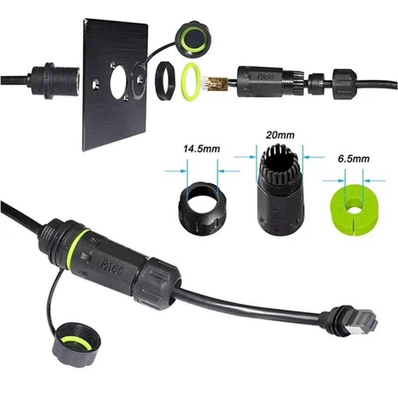 Cable Adaptador Ethernet AT82 para Starlink Gen 3 - Extensión con Conector RJ45 Impermeable IP68 para Antena y Router, Compatible con Modelos Gen 3/Mini