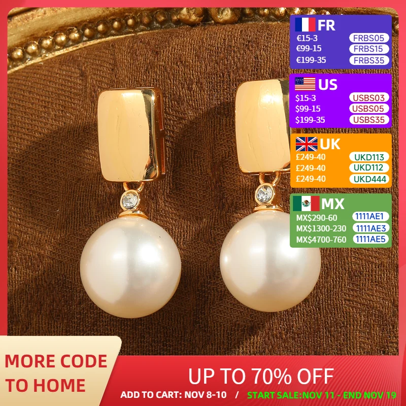 

Vintage Square Gold Color Drop Pearl Earrings Luxury Designer High Quality Brand Jewelry Valentine Day Gift Wedding Bridal 2025