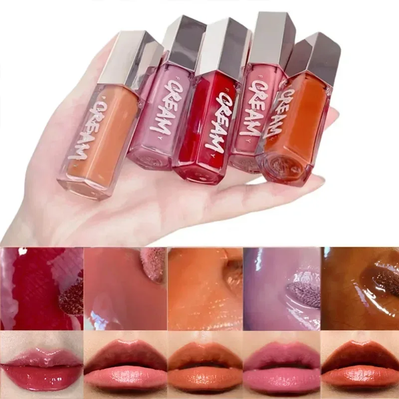 Maquillage Fussy RIRI bouche douce brillant à lèvres brillant hydratant durable haute couleur attrayant eau lumière miroir coulant rouge à lèvres
