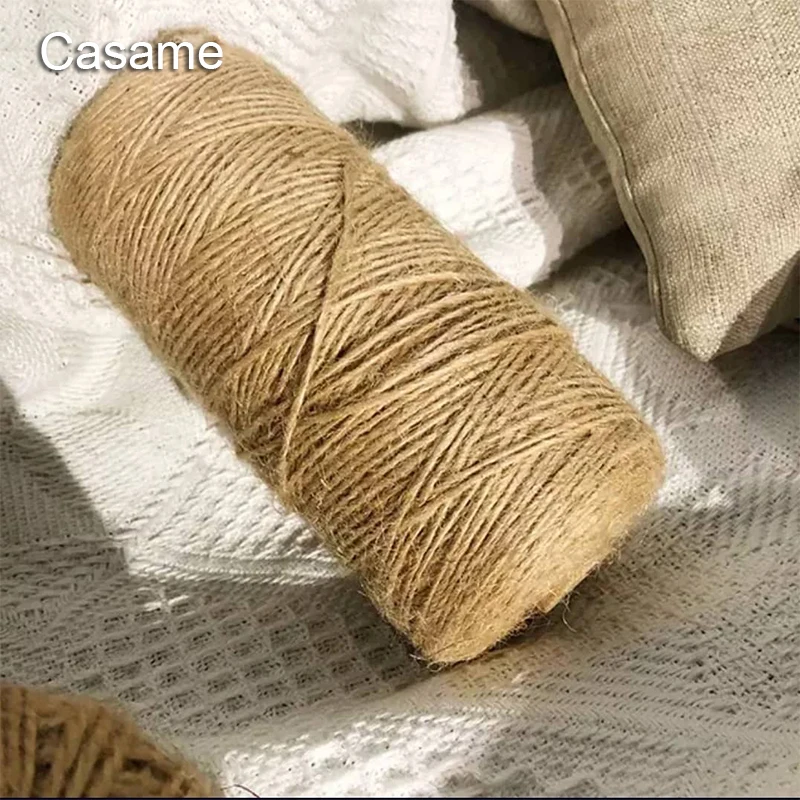 100M Natural Jute Twine Arts Diy Crafts Gift Hang Packaging Rope Handmade Fine String Durable Bundling Twine