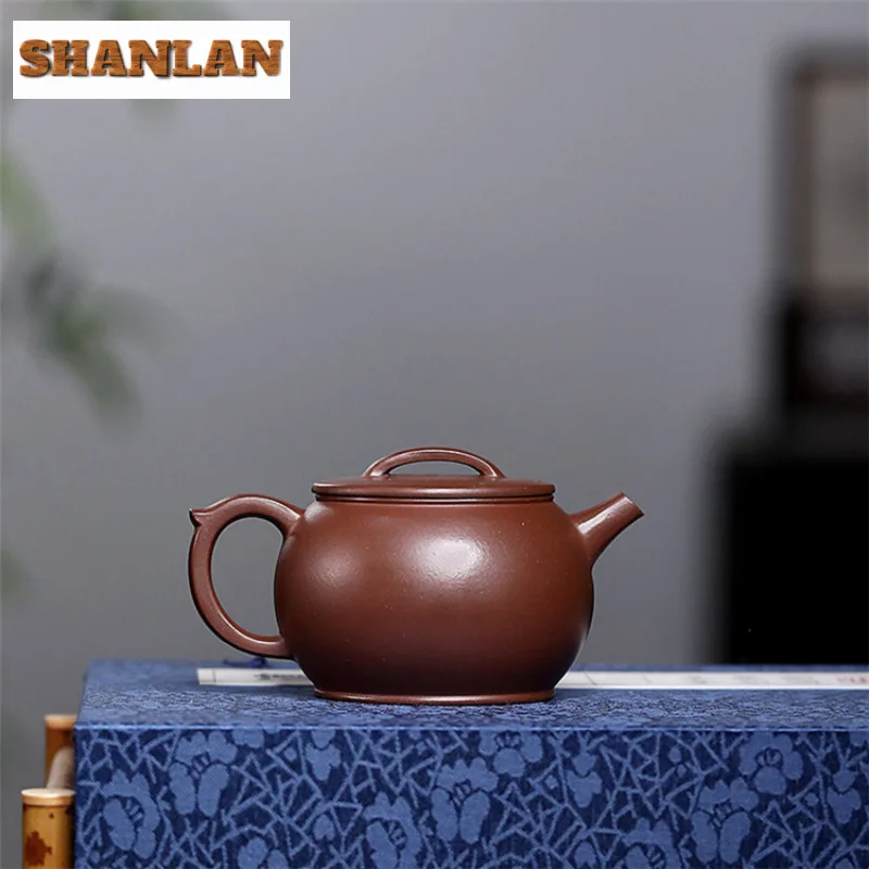 160ml Authentic Yixing Purple Clay Teapots Handmade Large Caliber Pot Raw Ore Purple Mud Kettle With Strainer Zisha Tea Set Gift