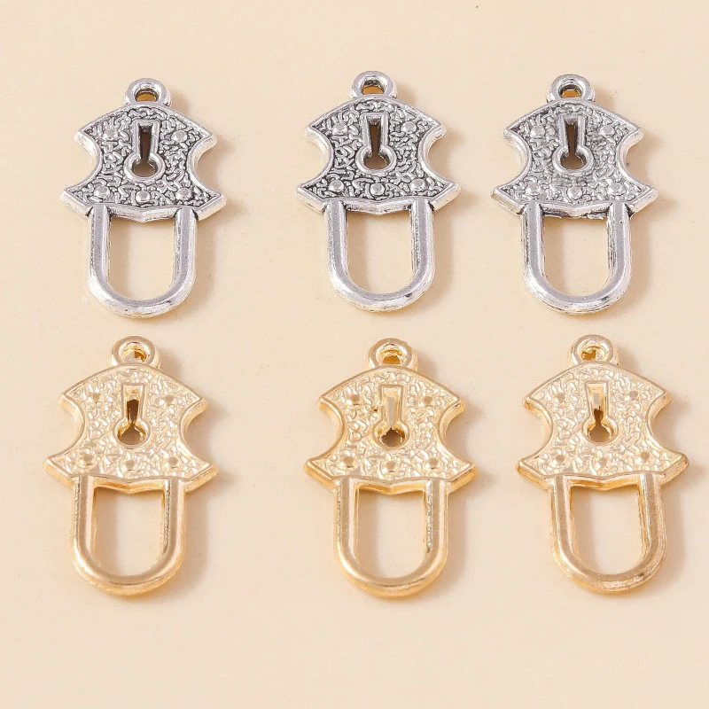 Leslie 20 Stück Gold Silber Farbe Vorhängeschloss Schlüssel Charm Anhänger Schmuck Zubehör Retro Schlüssel Charms DIY handgemachte Schmuckherstellung Handwerk – Detail 3