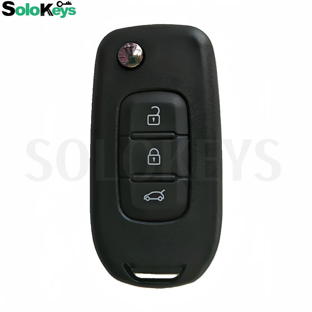 SOLOKEYS High Quality Car Remote Key Shell For Renault Logan Duster Sandero 2/3 Buttons HU136te VAC102 Blade With Logo Sticker