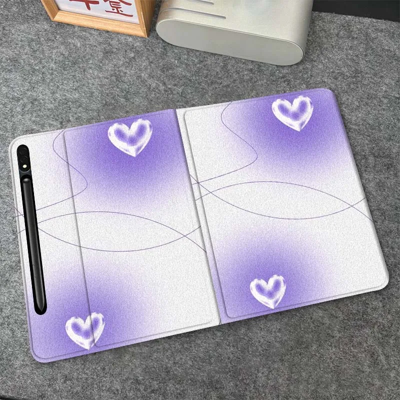 

Art Love Heart Gradient Color Gift For Samsung Galaxy Tab S10 S9 S8 S7 FE Lite Soft Flexible Support Tablet Case