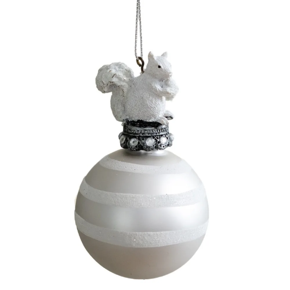 

Merry Christmas Glass Christmas Tree Pendant Sliver Snowflake Hanging Ornament Elk Shining Xmas Pendant New Year