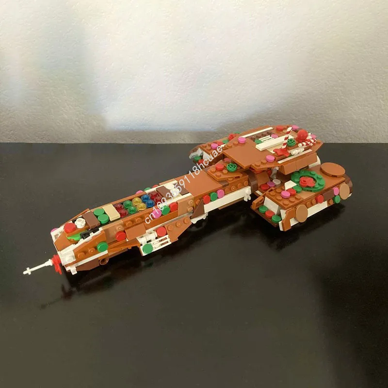 

New 474pcs Gingerbread Stargate Daedalus Battlecruiser Starfighter Model Building Blocks Diy Assembly Toys Kids Christmas Gifts