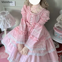 Vestido Lolita Op japonés para mujer, elegante, gótico, manga larga, Princesa, Vestidos de fiesta, Victoriano, femenino, Harajuku, Kawaii