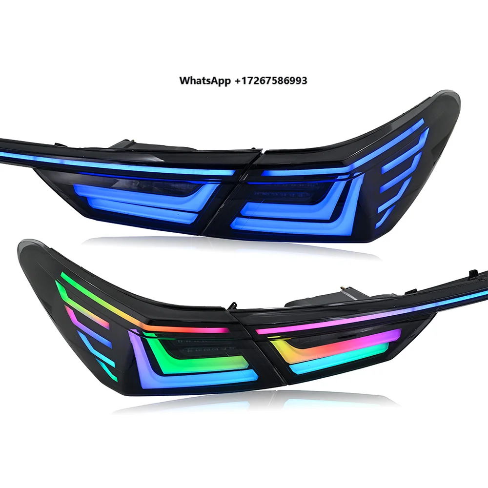 DK MOTION Stop Light Back Rear Light Led Taillights RGB Color for camry Taillamp 8th Gen 2018 2019 2020 2021 2022 2023