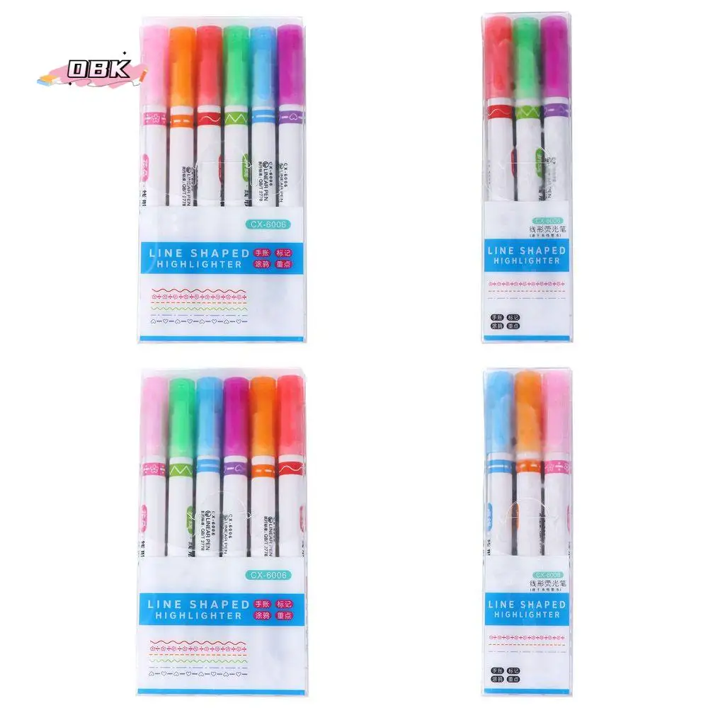 

Pattern Journaling Stationery School Supplies Curve Line Highlighter Pen Fine Tip Markers Curve Line Marker Fine Point Pen