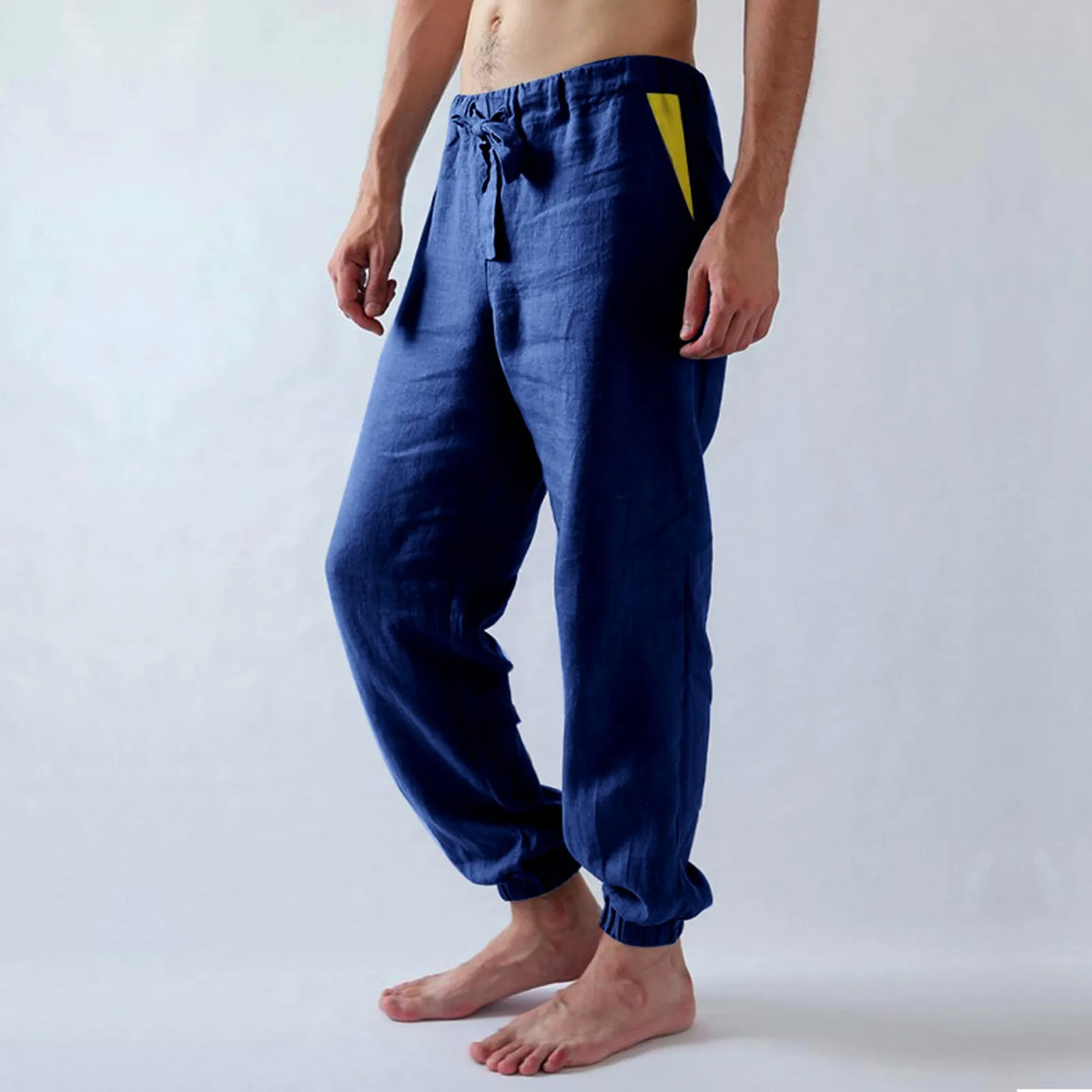 

Mens Four Seasons Can Wear Casual Retro Style Solid Color Medieval Lace Up Pants Casual Pants Athletic Sweatpants