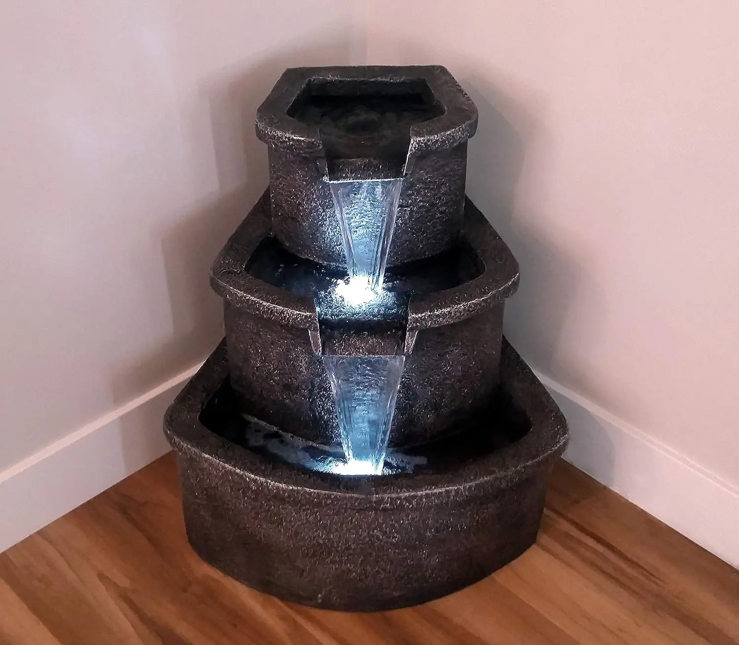 Cascading Floor Fountain w/LED Lights: 25