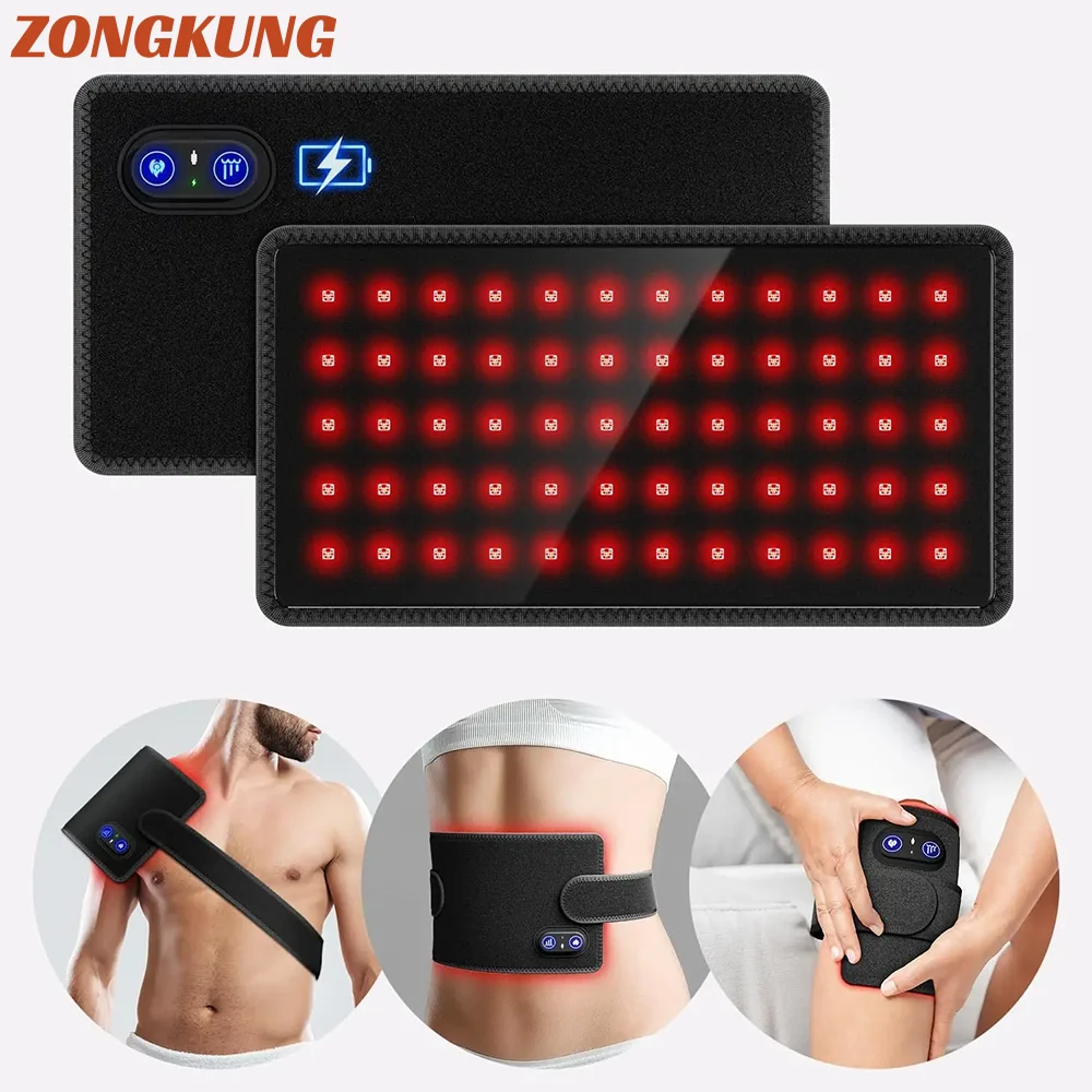 

NEW Rechargeable 60LEDs Red＆Infrared Light Therapy Belt 850nm 660nm Burn Fat Wrap Slimming Device Waist Heat Pad Full Body Belt