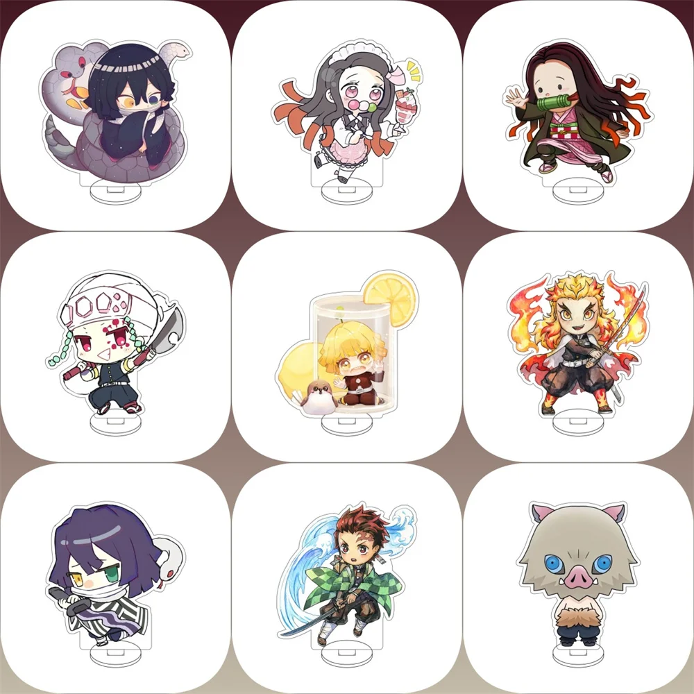 

10cmAnime Hotblooded Demon Slayer Acrylic Stand Charm Character Ornament Key Bag Pendant Accessories Collection Christmas Gifts