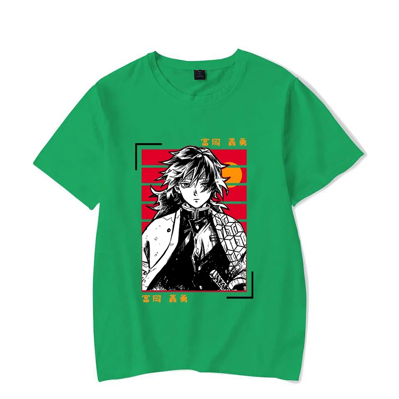 Hot Anime Tomioka Giyuu Printed T-shirts for Women Men Summer Tee Shirt Summer Casual Short Sleeve Round Neck Tops T-shirts