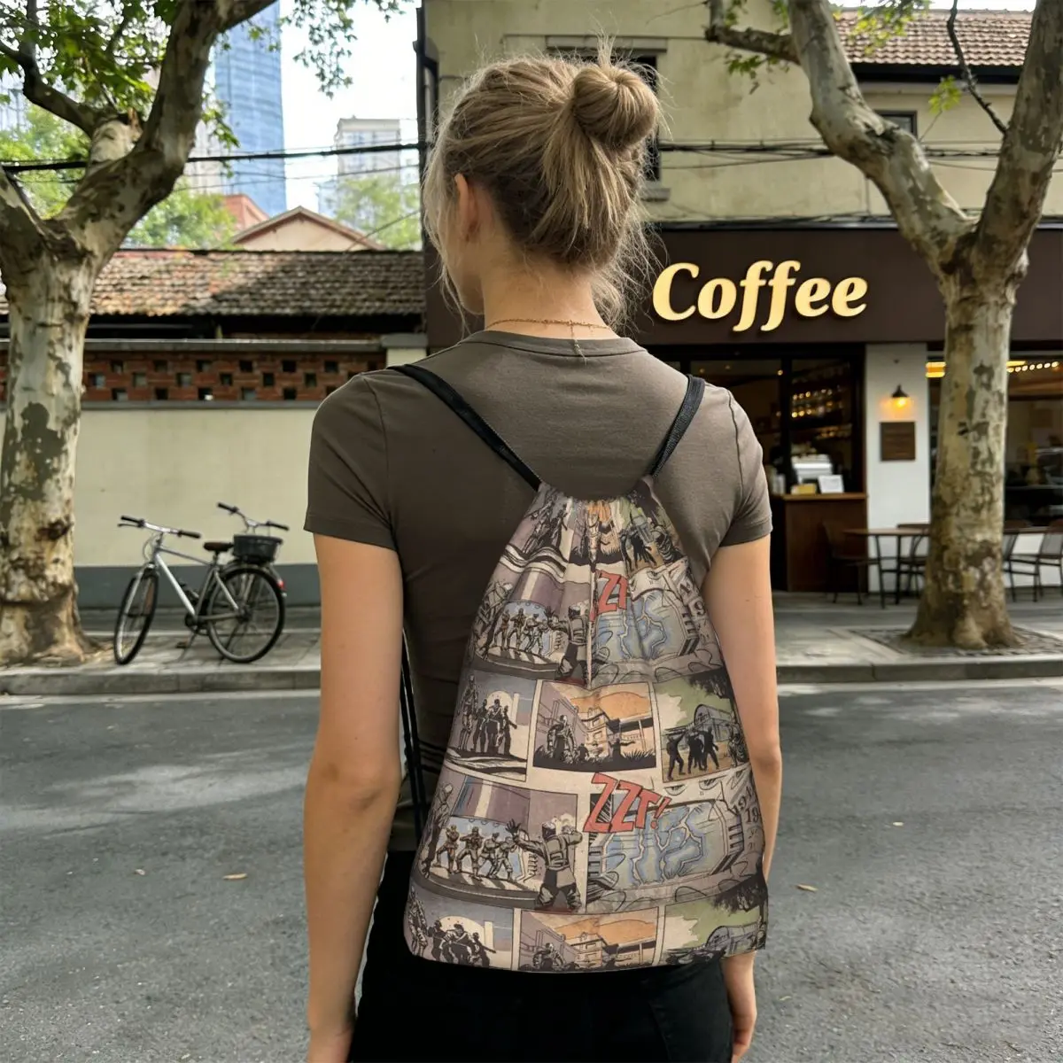 COD Zombies Kino Der Toten Loading Screen Backpacks Portable Drawstring Bags Sports Bag Book Bags for Travel Students