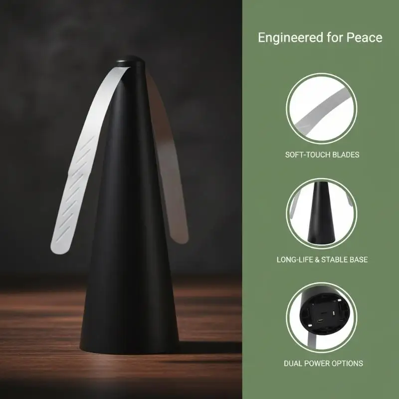 Rechargeable Fly Repellent Fan Safe for Pets and Children Ideal for Patios and Gardens