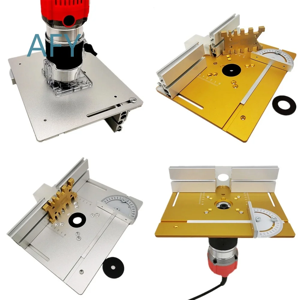 Aluminum Router Table Insert Plate for Electric Wood Milling Machine Trimmer Engraving Tool Flip Board Table Saw Panel