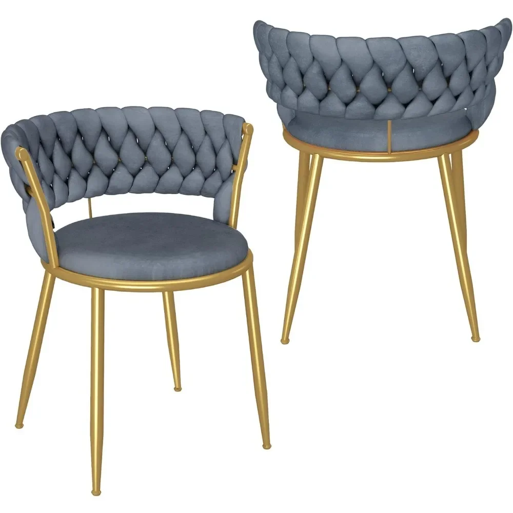 2023 New Dining Chairs Set of 4, Velvet Upholstered Chairs Set with Gold Metal Legs, Vanity Chairs, Lounge Chairs