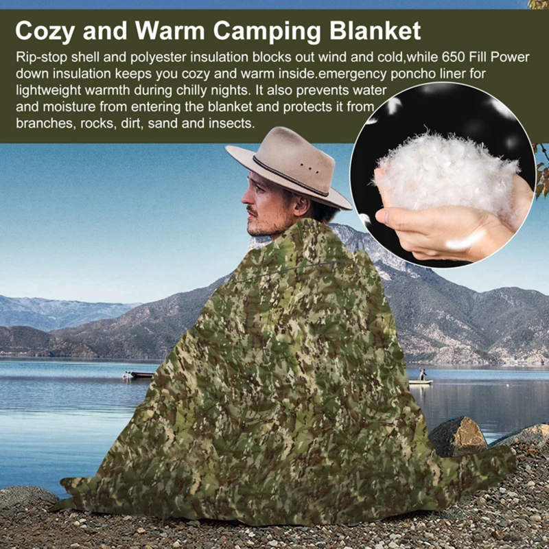 Colcha de camuflaje para acampar, accesorios portátiles, manta cálida para Picnic, colchón de viaje ultraligero para dormir, esterilla de viaje