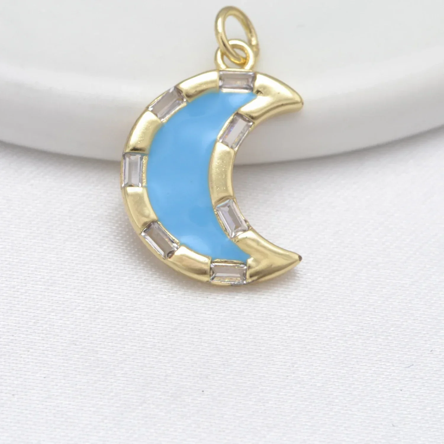 10 Pcs Star Moon Pendant for Diy Necklace Bracelet Earring Making Supplies Multi Color Zircon Charms Brass Jewelry Accessories